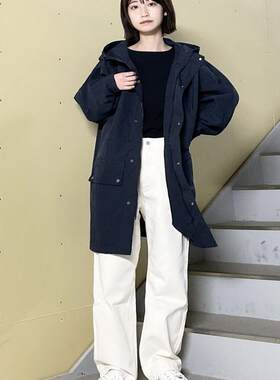 UR长袖连帽女宽松款重磅料风衣