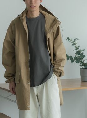 日系重磅料男款风衣免烫春秋冬