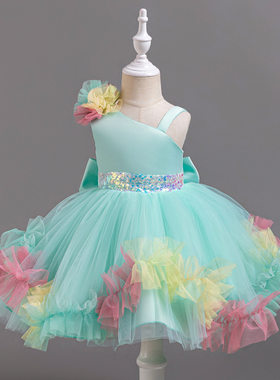蝴蝶结公主裙走秀立体花朵
