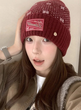 韩系新款可爱甜美针织帽女秋冬保
