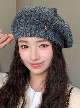 韩版素颜百搭显脸小帽子女秋冬季