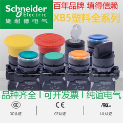 施耐德按钮开关XB5AA31C平头复位XB5AD21C两档旋钮自锁定XB5AS545