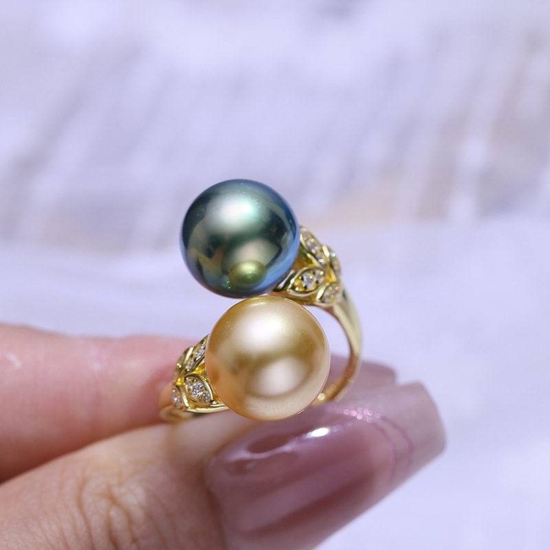 DIY配件S925纯银珍珠戒指空托