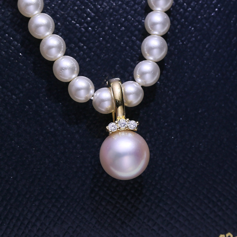 DIY配件S925纯银珍珠吊坠空托配