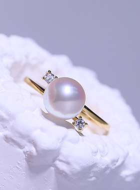 欣韵珍珠戒指配件DIY空托