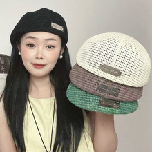 韩版时尚定型镂空贝雷帽子女夏季立体有型显脸小反戴前进帽男百搭