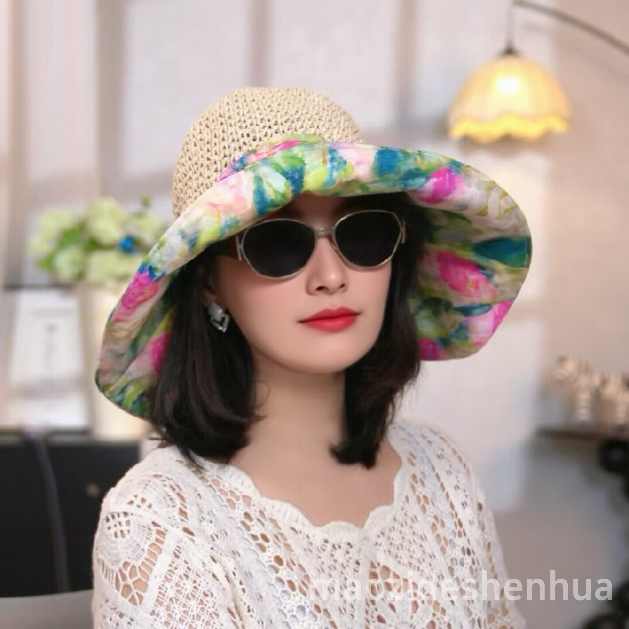 夏季海边大檐防晒渔夫帽女