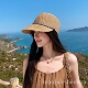 显脸小遮阳草帽 户外出游防晒帽时尚 露思同款 草编马术帽子女春夏季