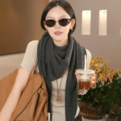 2025新款 加大版 羊毛三角围巾女秋冬气质保暖披肩旅行防寒斗篷百搭