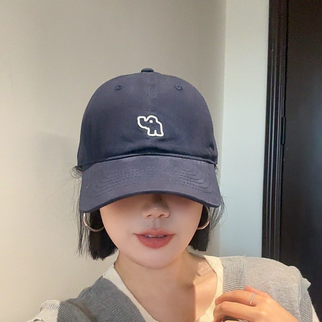 韩版时尚刺绣卡通小象棒球帽情侣
