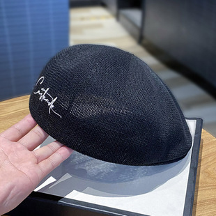 2024新款薄款贝雷帽女夏天时尚适合圆脸反戴前进帽日系潮流画家帽