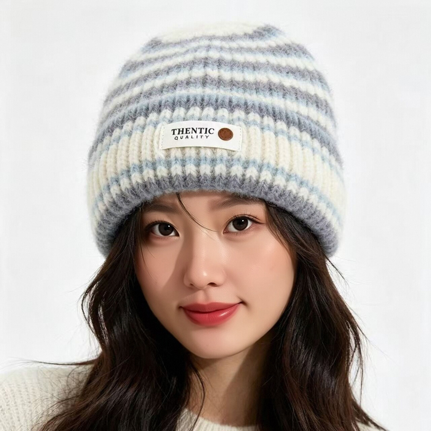 秋冬韩版保暖显脸小针织毛线帽女