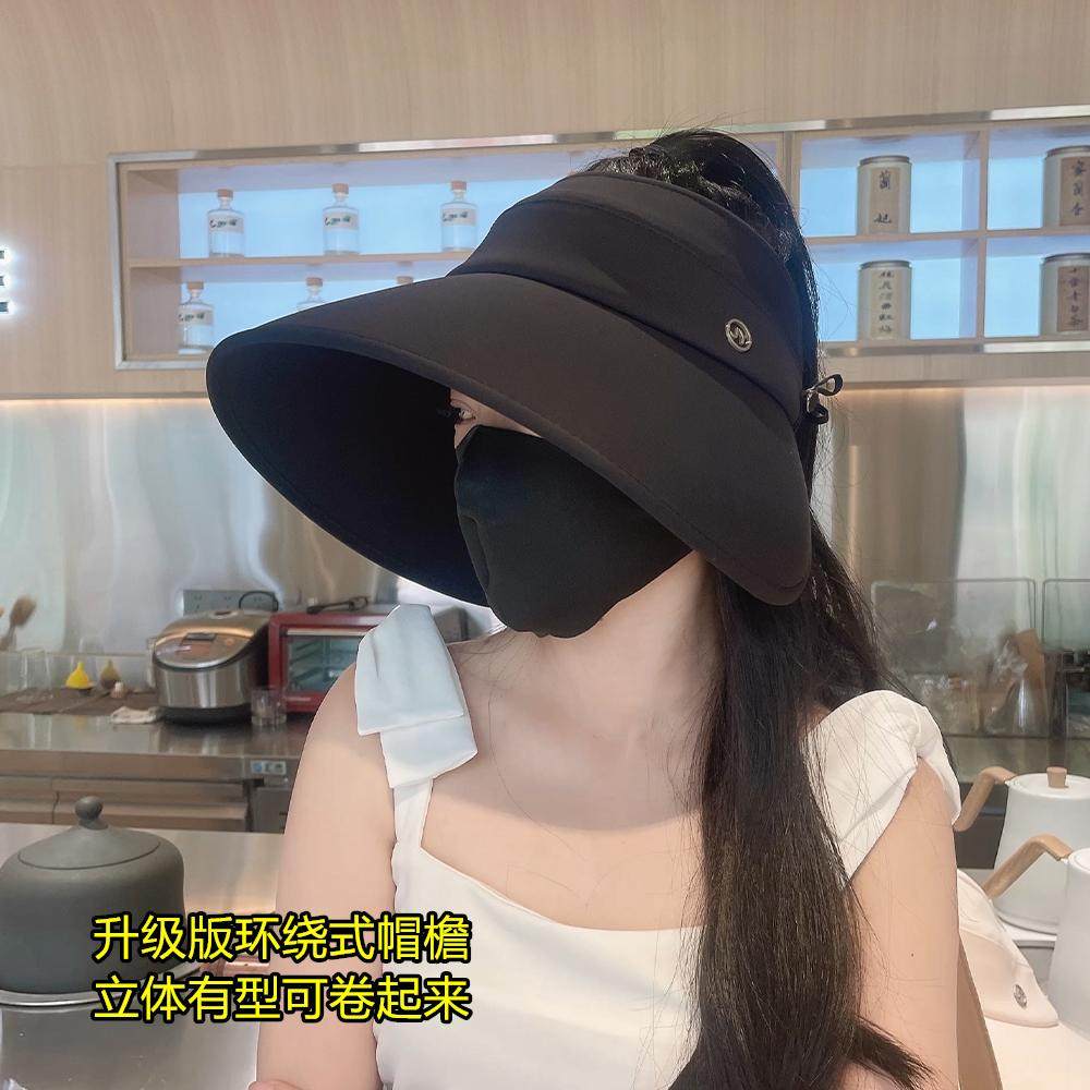 户外遮阳防晒帽女显脸小空顶帽潮