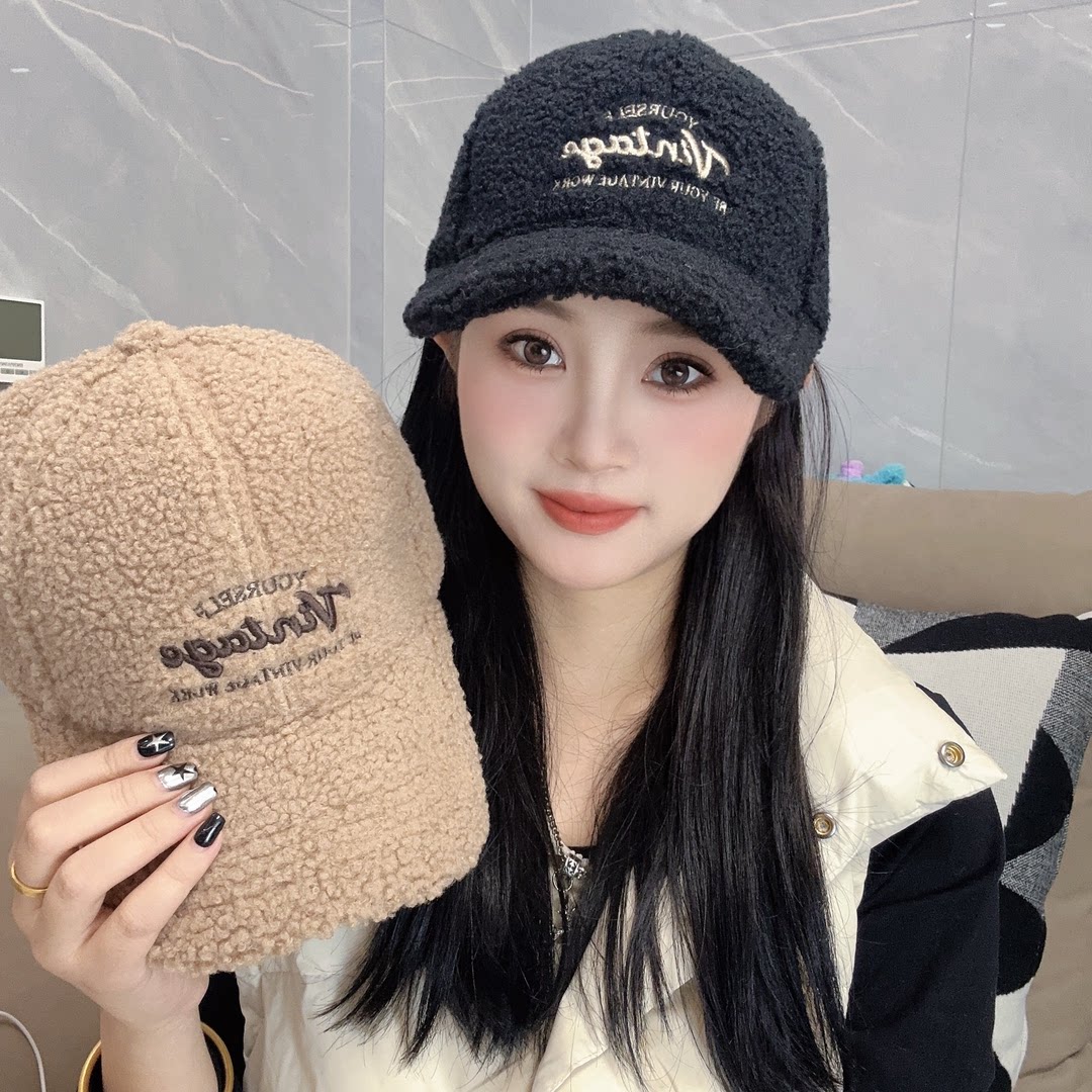 羊羔绒棒球帽加厚保暖帽男女同款
