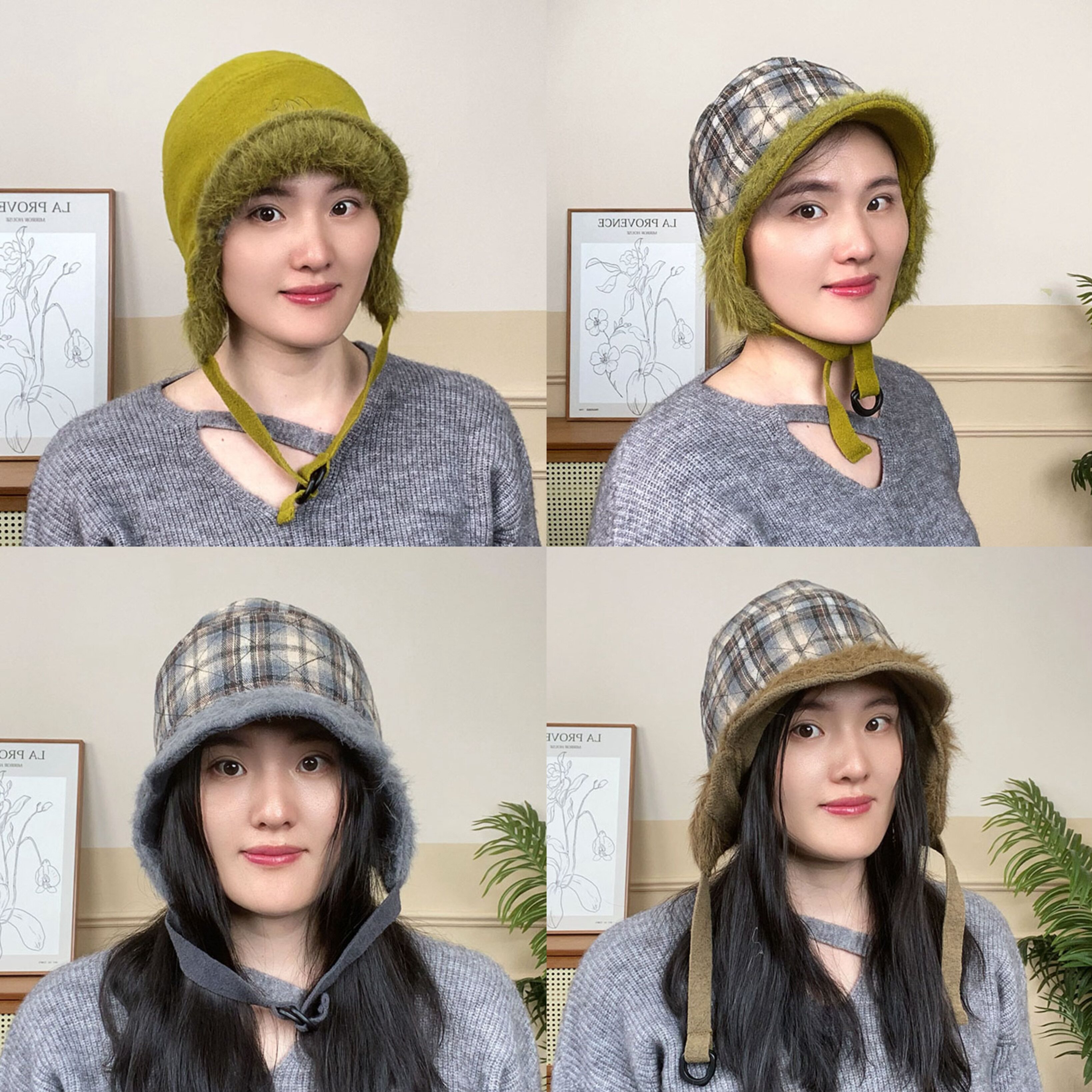 双面戴雷锋帽保暖护耳飞行员帽子