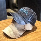 时尚 新款 扎染涂鸦棒球帽子女春季 字母鸭舌帽户外遮阳防晒显脸小潮