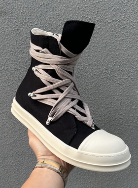 高帮R疯狂绑带O五芒星潮男女鞋韩版增高TPU奶香厚底靴高街欧洲站