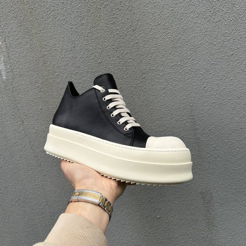 R暗黑部落O极限增高恨天高跟街潮鞋低帮厚底男女牛皮松糕6CM欧洲