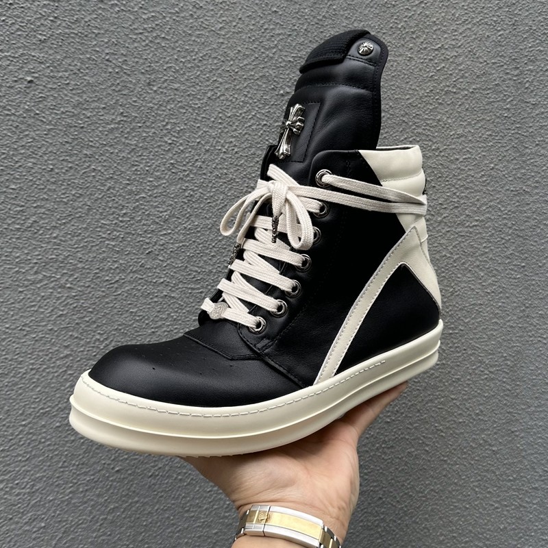 thumbnail for R dark O tide cross fashion men's shoes korean couple shoes men's boots leather british booties stage performance boots