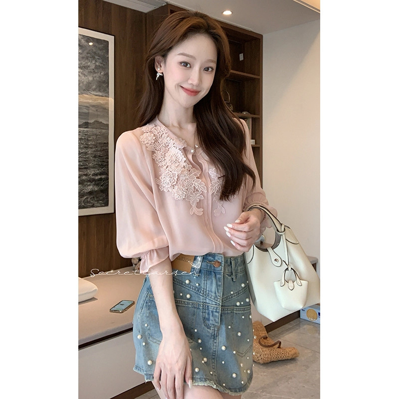熙可儿2025春季新款衬衫女高级感独特减龄洋气小众潮上衣
