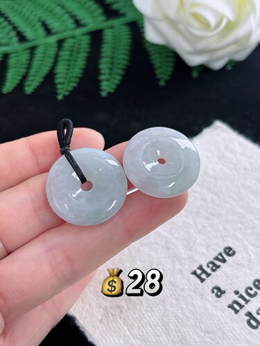 天然翡翠平安扣吊坠冰种玉石挂件男女款玉石项链送女友礼物简约