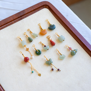 多功能和田玉吊坠小滴溜小提留项链半成品DIY手链挂件万能扣高档