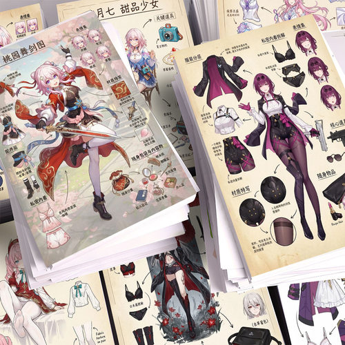 同人谷崩坏星穹铁道】24大张二次元热门动漫崩铁角色个人图鉴素材