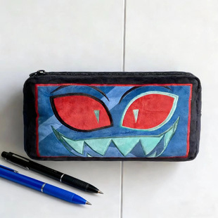 同人谷创意表情沃克斯笔袋地狱客栈周边毛绒零钱包学生文具盒