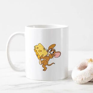 Tom and Jerry偷奶酪杰瑞周边陶瓷马克杯猫和老鼠喝水杯礼物