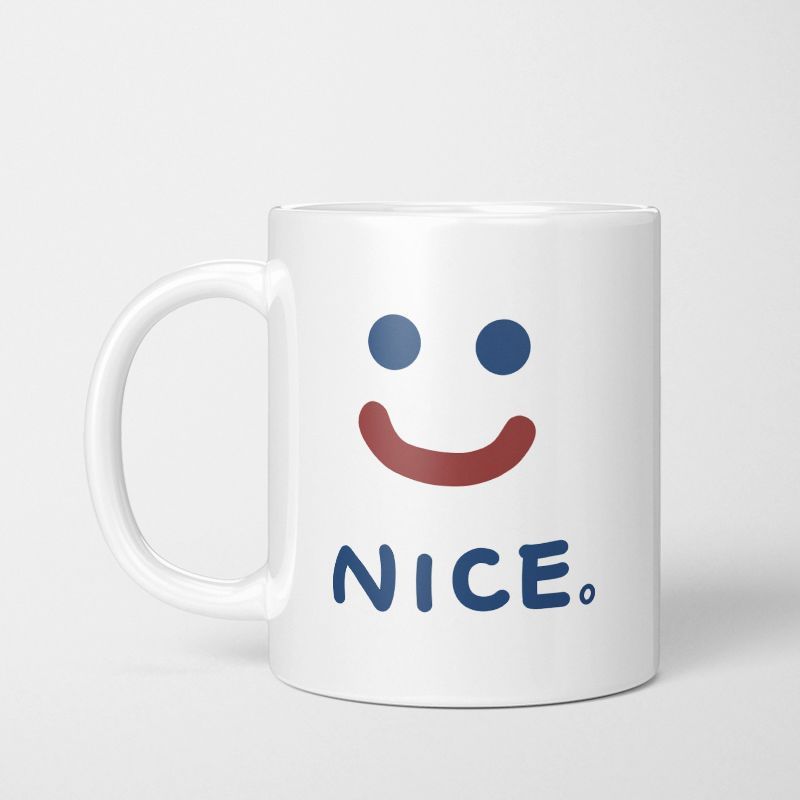 NICE笑脸创意陶瓷马克杯美式咖啡杯简约家用喝水杯励志陶瓷杯可爱