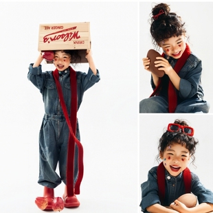 儿童摄影服装影楼拍照主题牛仔服2025年新款6-12岁潮童男女照相衣