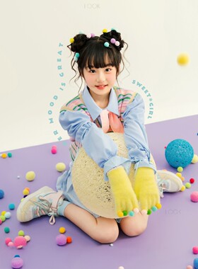 LOOK潮童儿童摄影服装影楼拍照主题2025年新款大童女孩韩版时尚衣