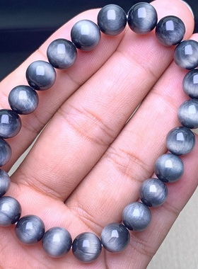 新品天然鹰眼石手链黑蓝体猫眼灰色虎眼石手串饰品男女款礼物饰品