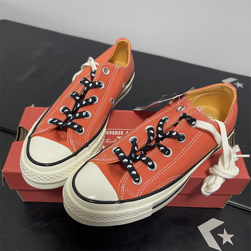 断码清仓Converse匡威1970S男女同款太极橙色低帮帆布鞋164213C