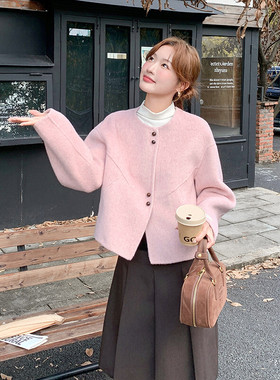 现货    70%羊毛 双面羊毛呢短款外套  1D066-5129  P195-K295