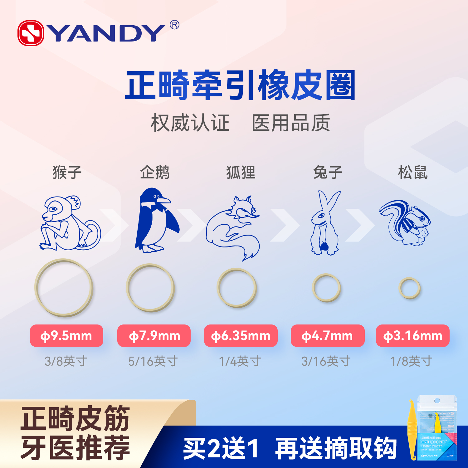 严迪正畸皮筋牵引圈橡皮圈