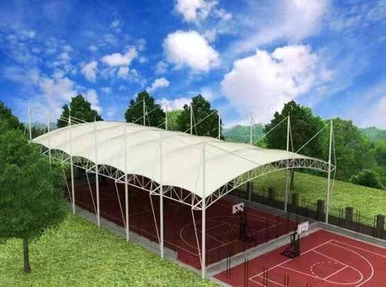 膜结构游泳池遮阳棚网球场雨棚篮球户外张拉膜防雨棚羽毛球馆固定