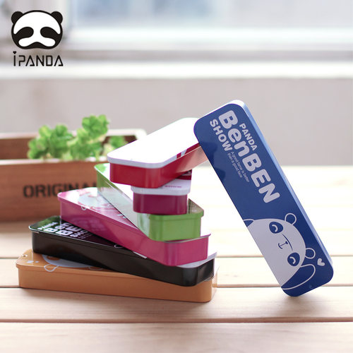 ipanda熊猫铁皮学习用品文具盒