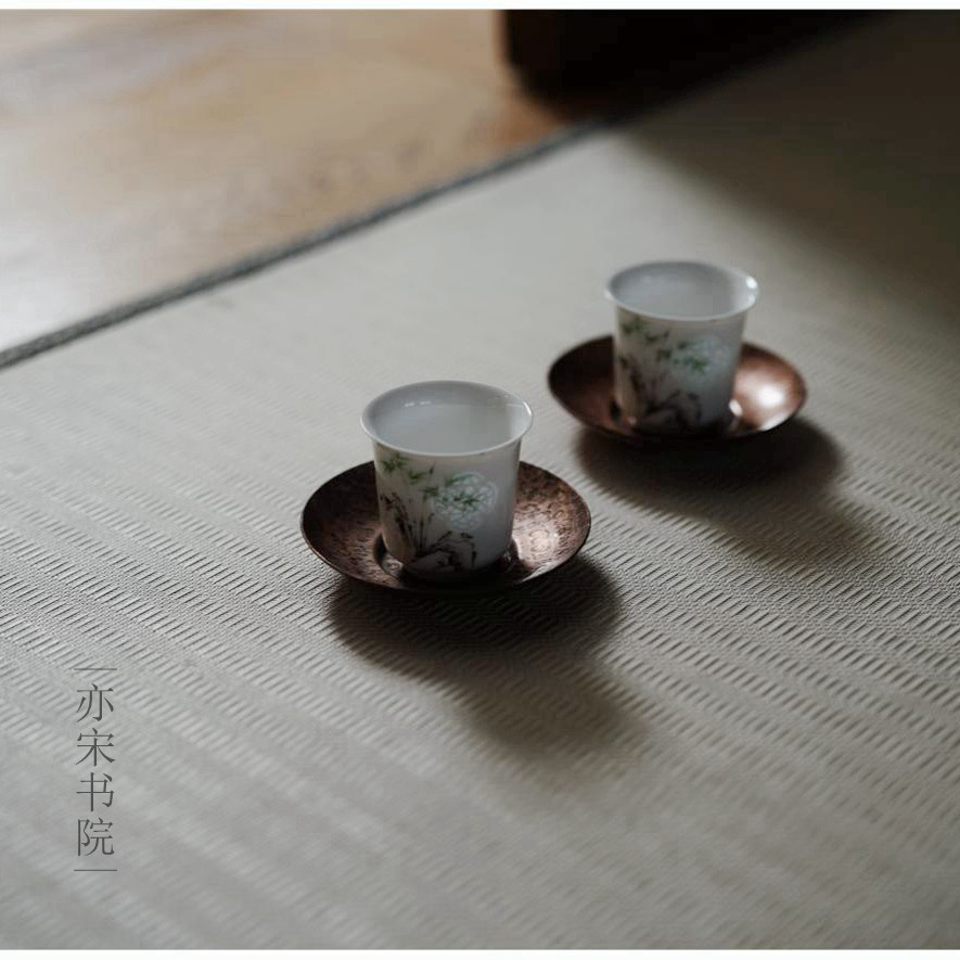 |亦宋书院|《海棠窗花》玲珑客杯 工夫茶杯 品茗杯 个人杯 - 实物图