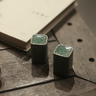 |宋青书院|《越窑青瓷》浪潮四方盖柱 盖托 盖置