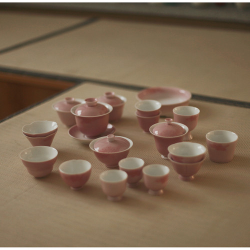 |勿念|《豇豆粉》系列茶具 盖碗 主人杯 茶杯 陶瓷 粉色茶具