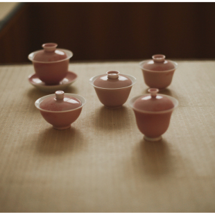 粉色茶具 主人杯 勿念 豇豆粉 系列茶具 茶杯 高温 盖碗 陶瓷