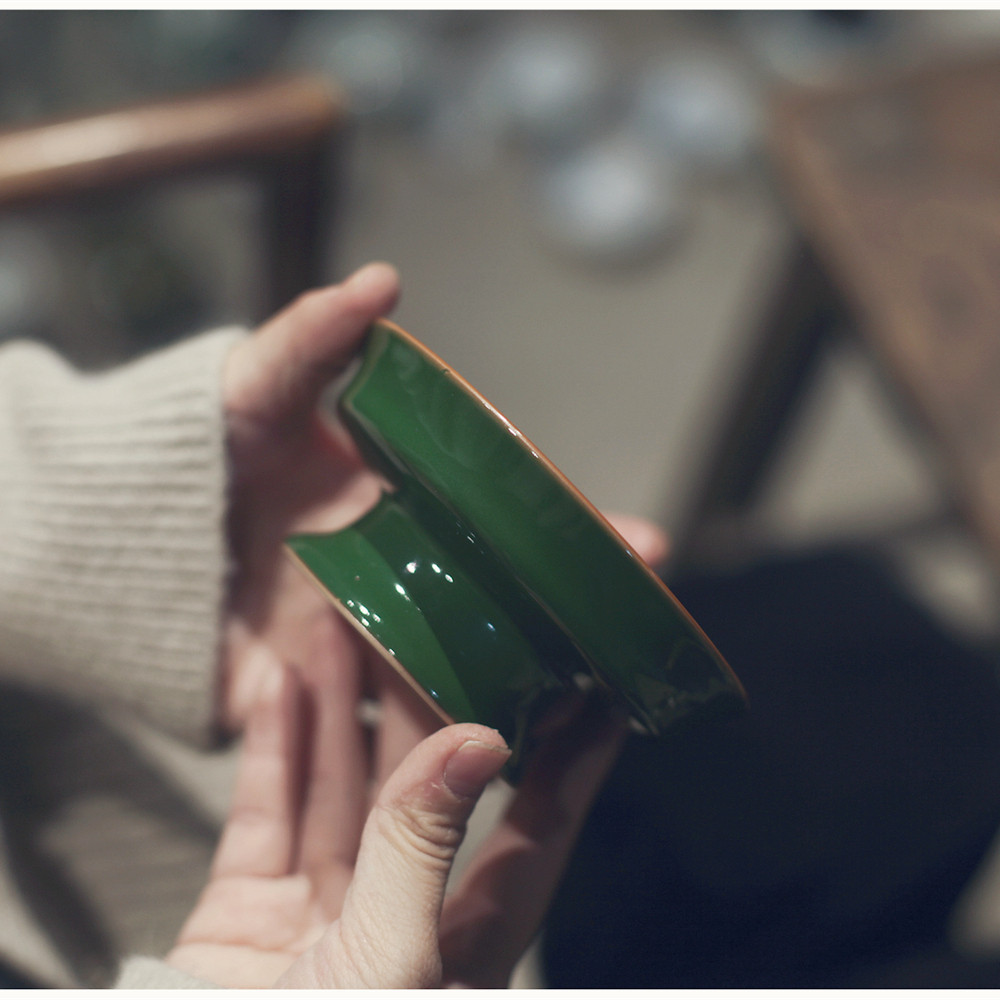 |勿念|《鹦鹉绿》纳福系列茶具 葫芦盖碗 壶承 果盘 手绘梅花