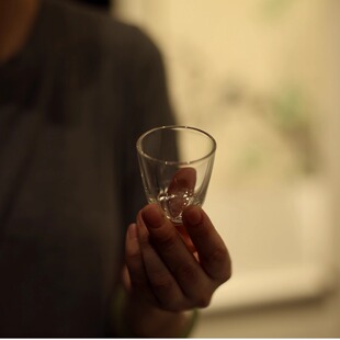 |叙透|玻璃高透茶杯小圆杯 四方主人杯小杯品茗杯 高品质杯口切口