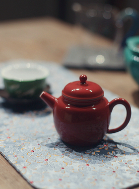 |宋青书院|《绛红》小品茶壶 小文壶 红色茶具 小茶壶 个人泡