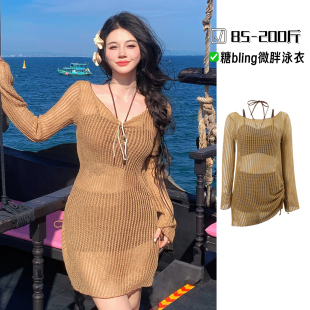 温泉 高级感比基尼海边度假绝美微胖mm遮肉2026新款 大码 泳衣女泰式