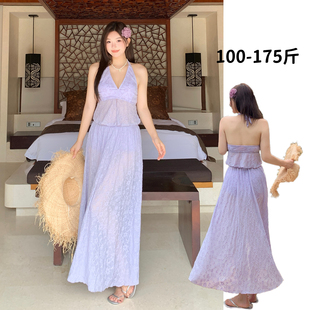 温泉度假风 胖mm三件套新款 泳衣女泰式 小众海边比基尼绝美长裙大码