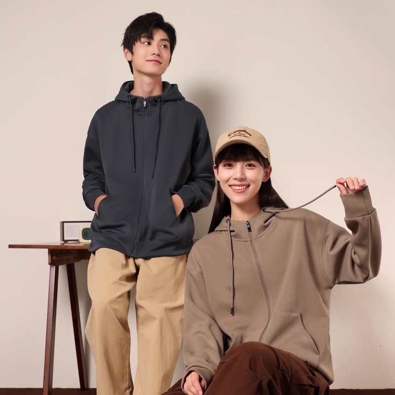 2025秋冬定制卫衣印字logo学院连帽拉链外套工作衣服diy班服长袖