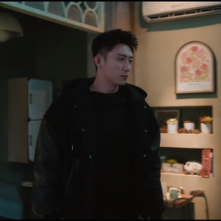 冬至江成屹黄景瑜同款百搭保暖可脱卸毛领PU皮棉衣保暖加厚外套冬