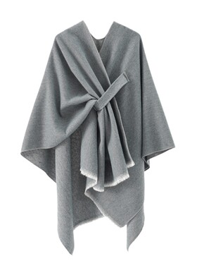 四喜许娣殷桃何丽华岳红同款针织披肩加杠开叉斗篷秋冬保暖围巾女